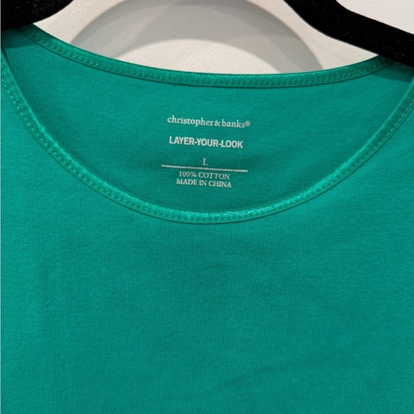 Christopher & Banks Green Boxy Sleeveless Muscle Tee - Picture 2 of 3